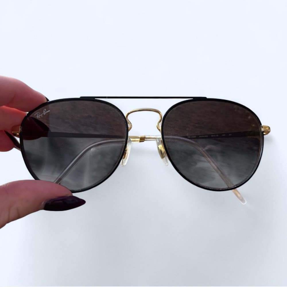 Ray-Ban Gold Frame Sunglasses with Dark Lenses